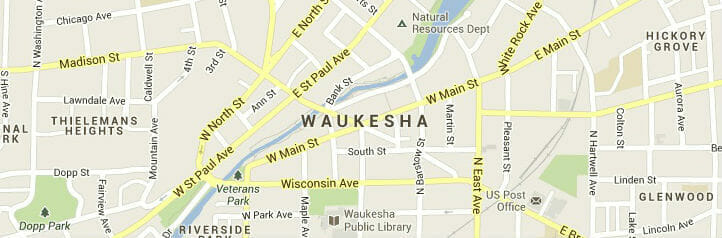 Map of Waukesha, Wisconsin