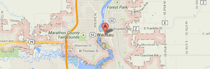 Map of Wausau, Wisconsin