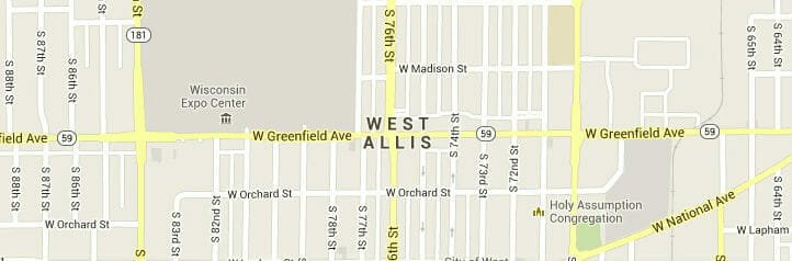 Map of West Allis, Wisconsin