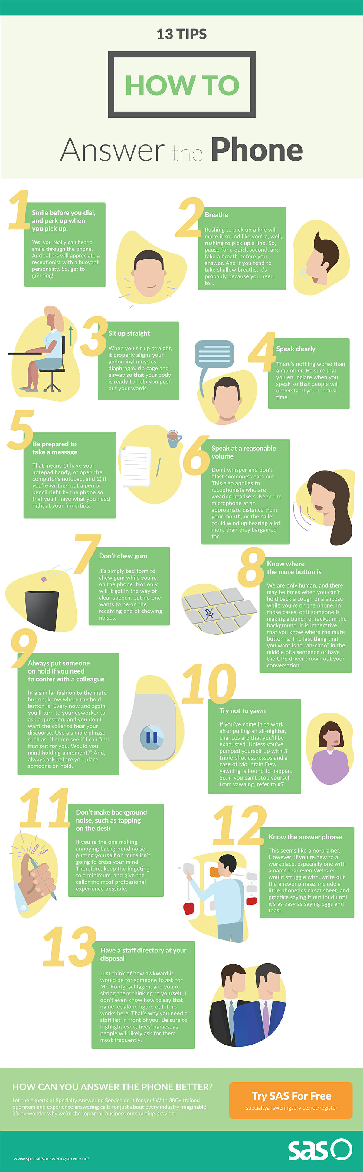 How To Professionally Answer Your Business Phone Infographic