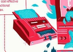 Red fax machine