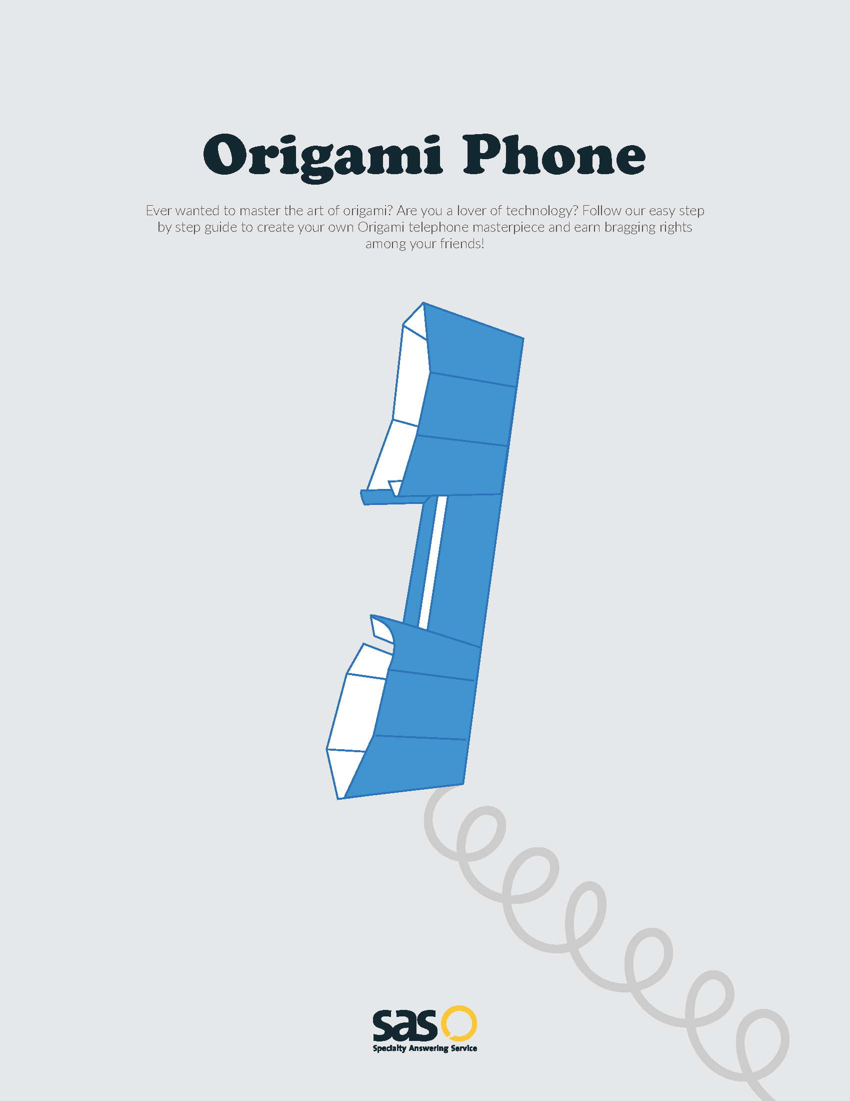 How To Make an Origami Telephone - Instructions Page 1