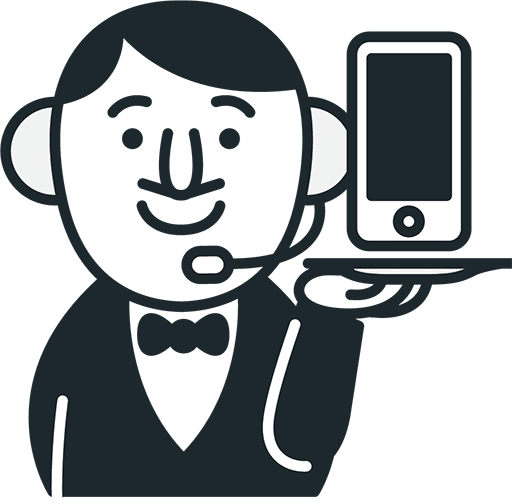 Receptionist Butler with Phone Icon