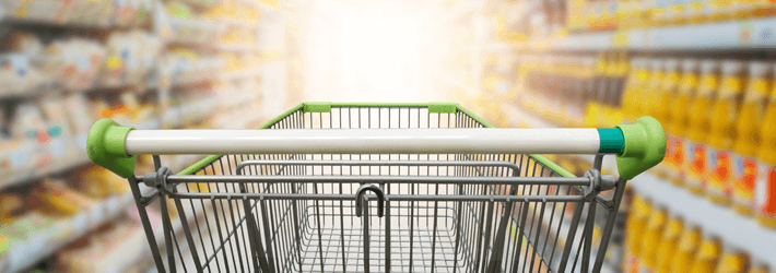 Shopping Cart in Grocery Store