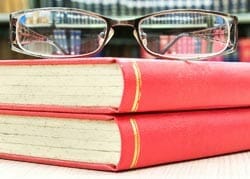 Glasses on Books