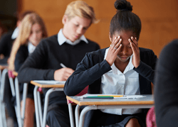 Worried Student at Desk